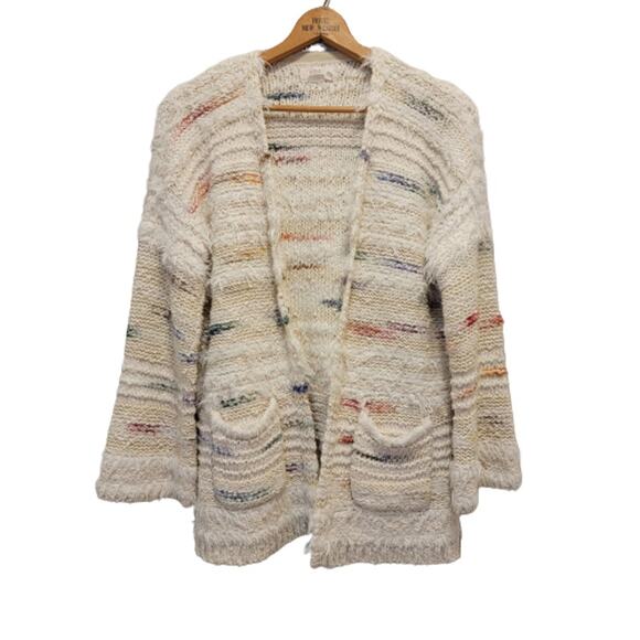 Anthropologie Lagenlook Cardigan XS Longline Boho Mixed Media Wool Blend #035 - Picture 1 of 11